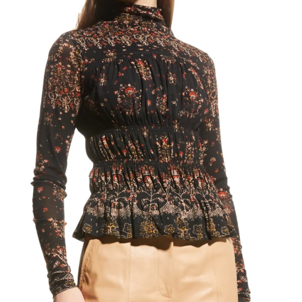 NWOT - Rebecca Taylor Women's Gossamer Fleur Mesh Shell